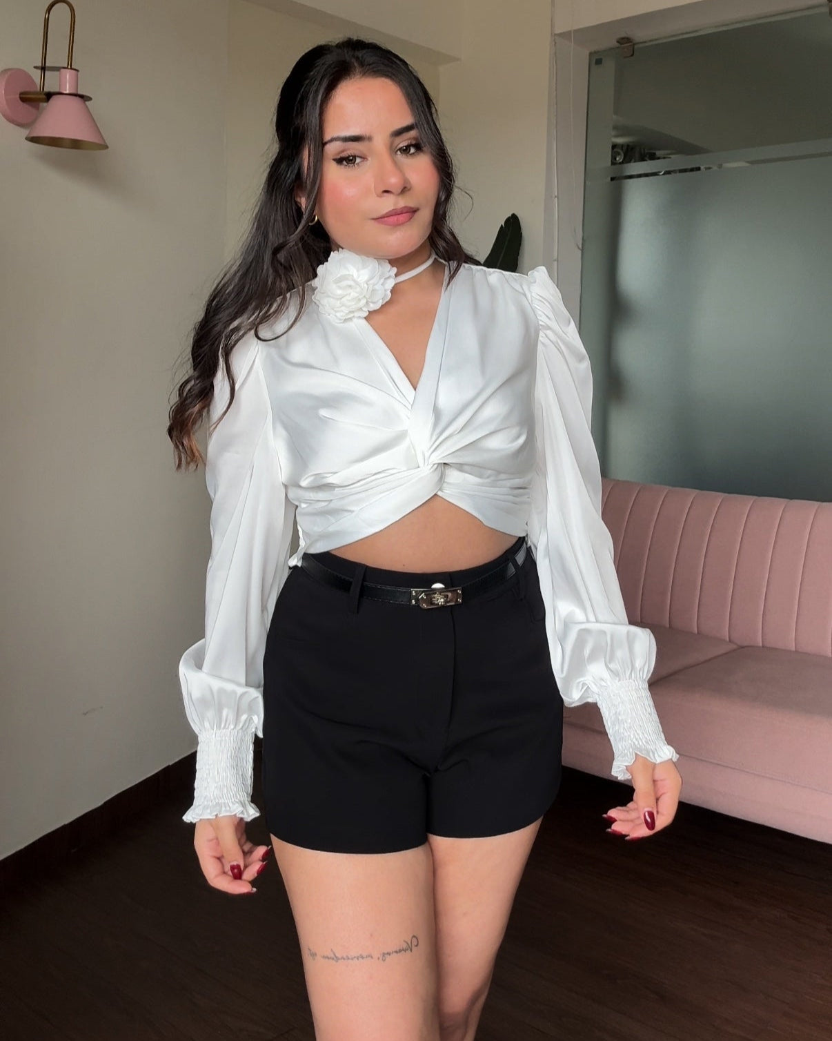 Satin Knot Detailing Top