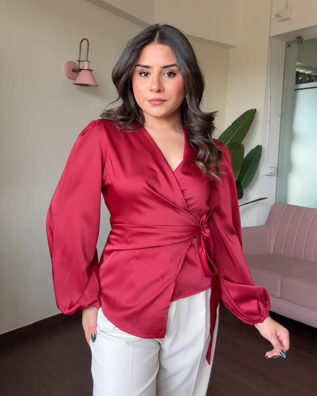Satin Wrap Shirt