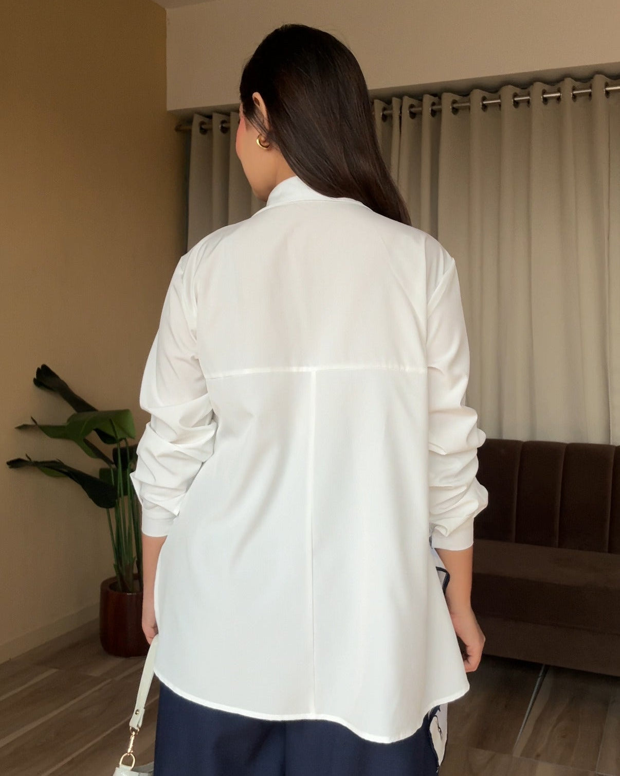 Scarf Detailing Relaxed Fit Shirt