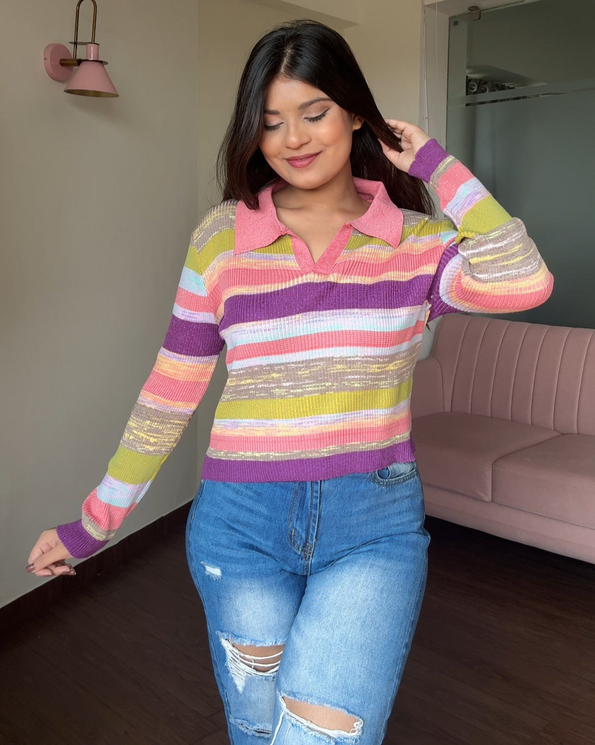 Shaded Polo Full Sleeve Tee