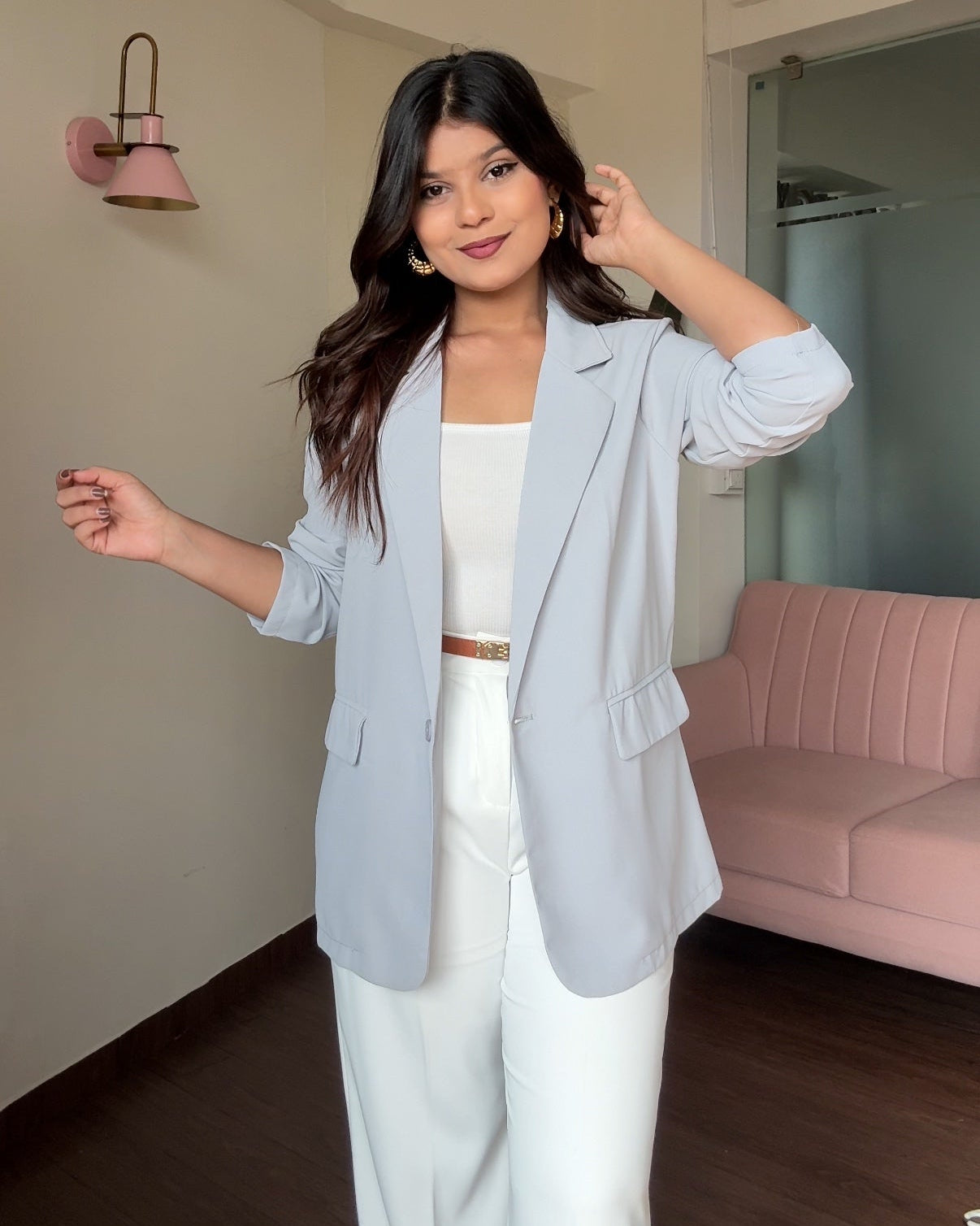 Solid Lightweight Relaxed Fit Blazer