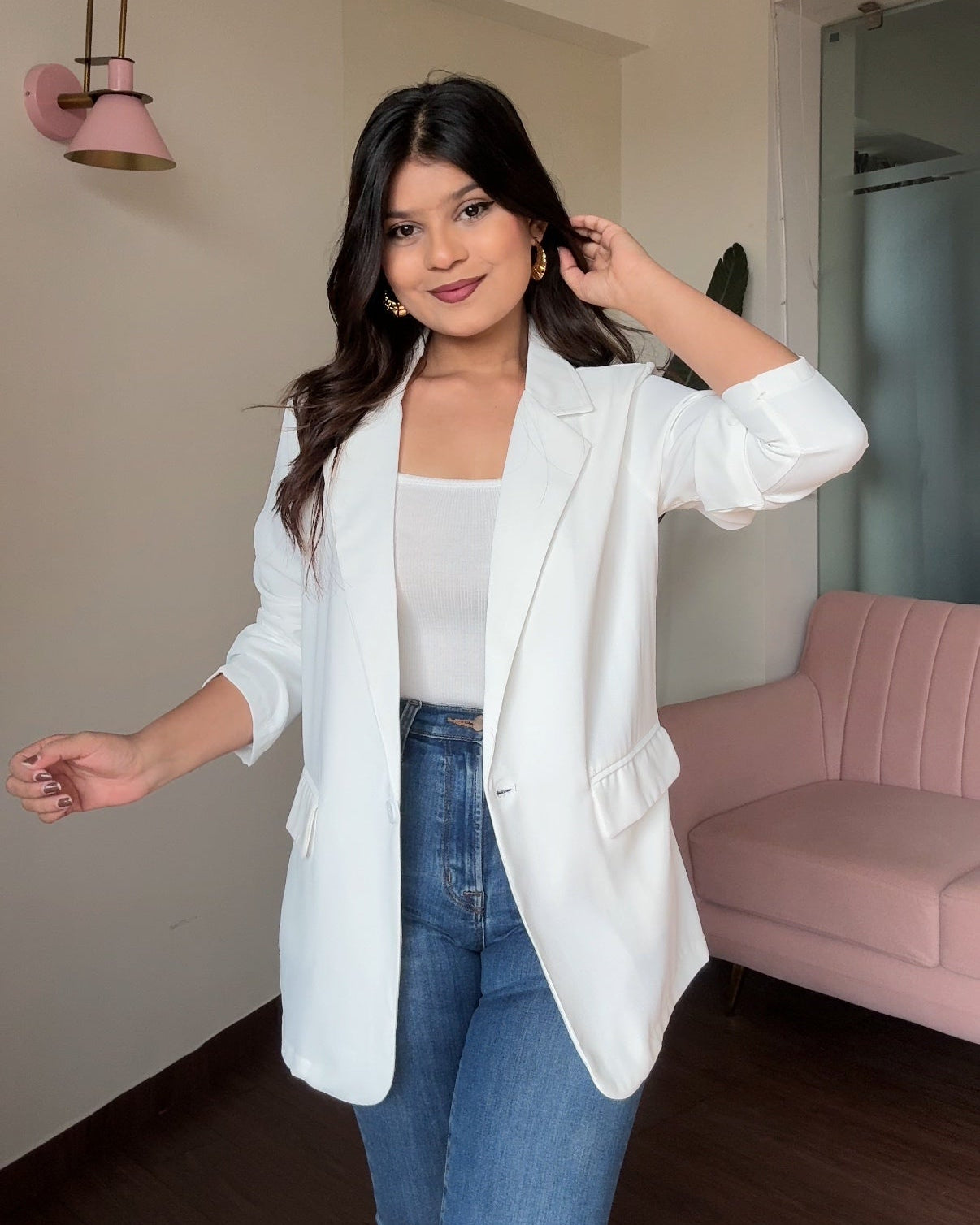Solid Lightweight Relaxed Fit Blazer