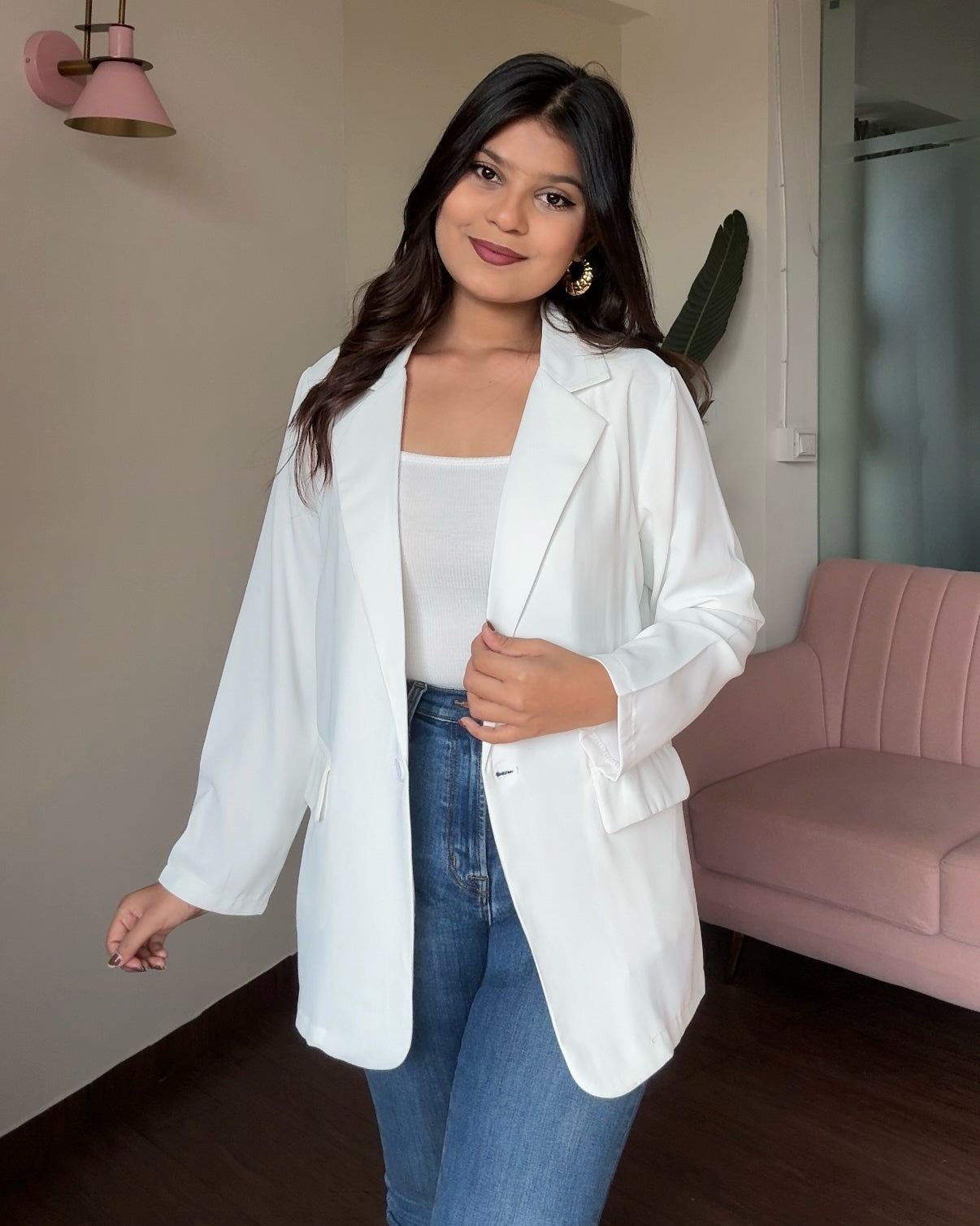 Solid Lightweight Relaxed Fit Blazer