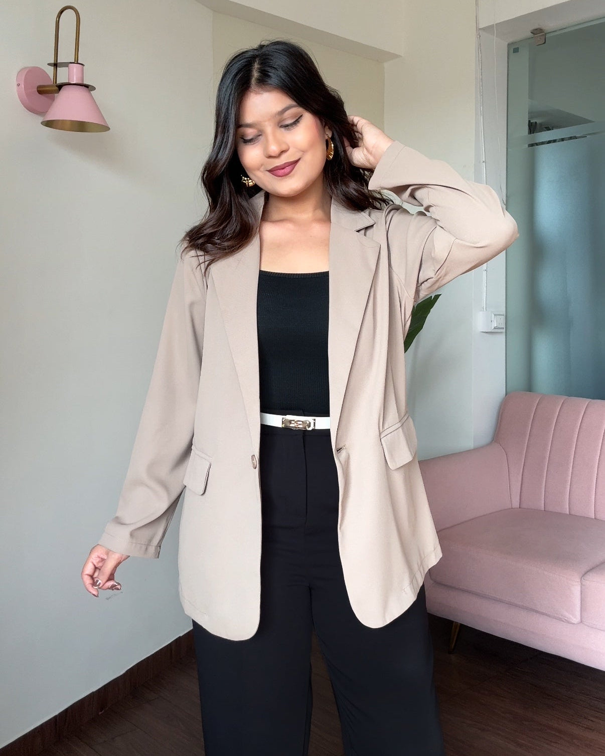 Solid Lightweight Relaxed Fit Blazer