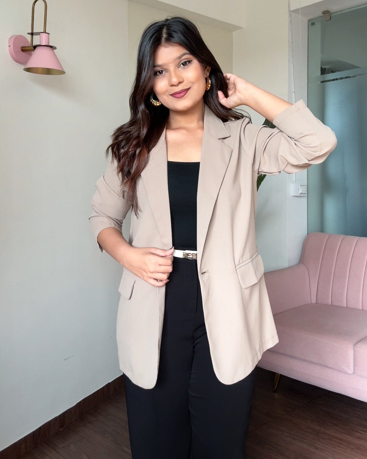 Solid Lightweight Relaxed Fit Blazer
