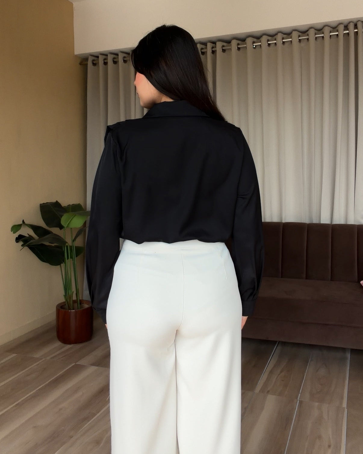Solid Pleated Detailing Blouse