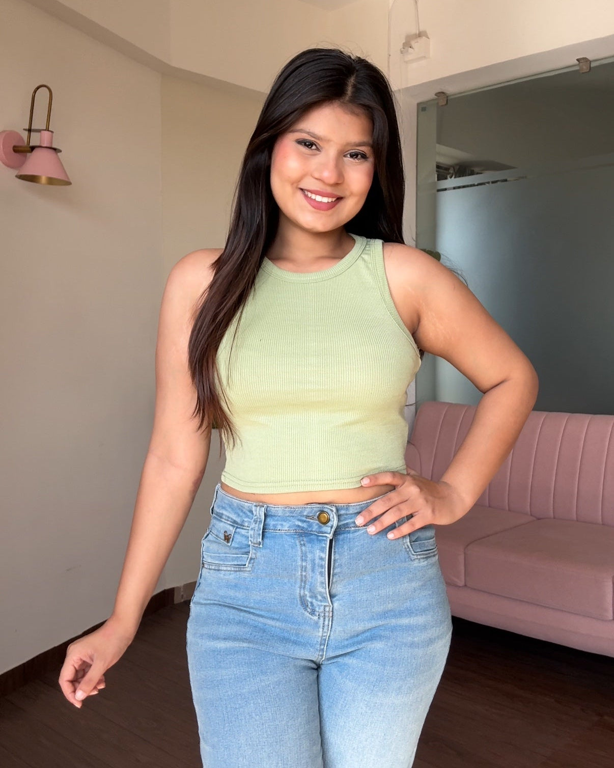 Solid Round Neck Cami Top