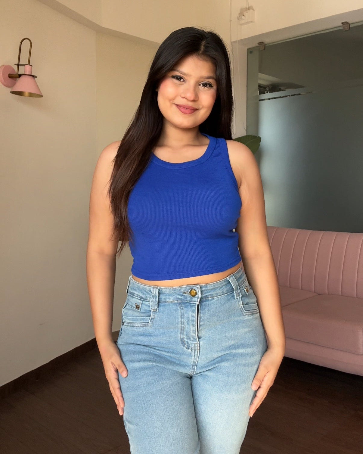 Solid Round Neck Cami Top