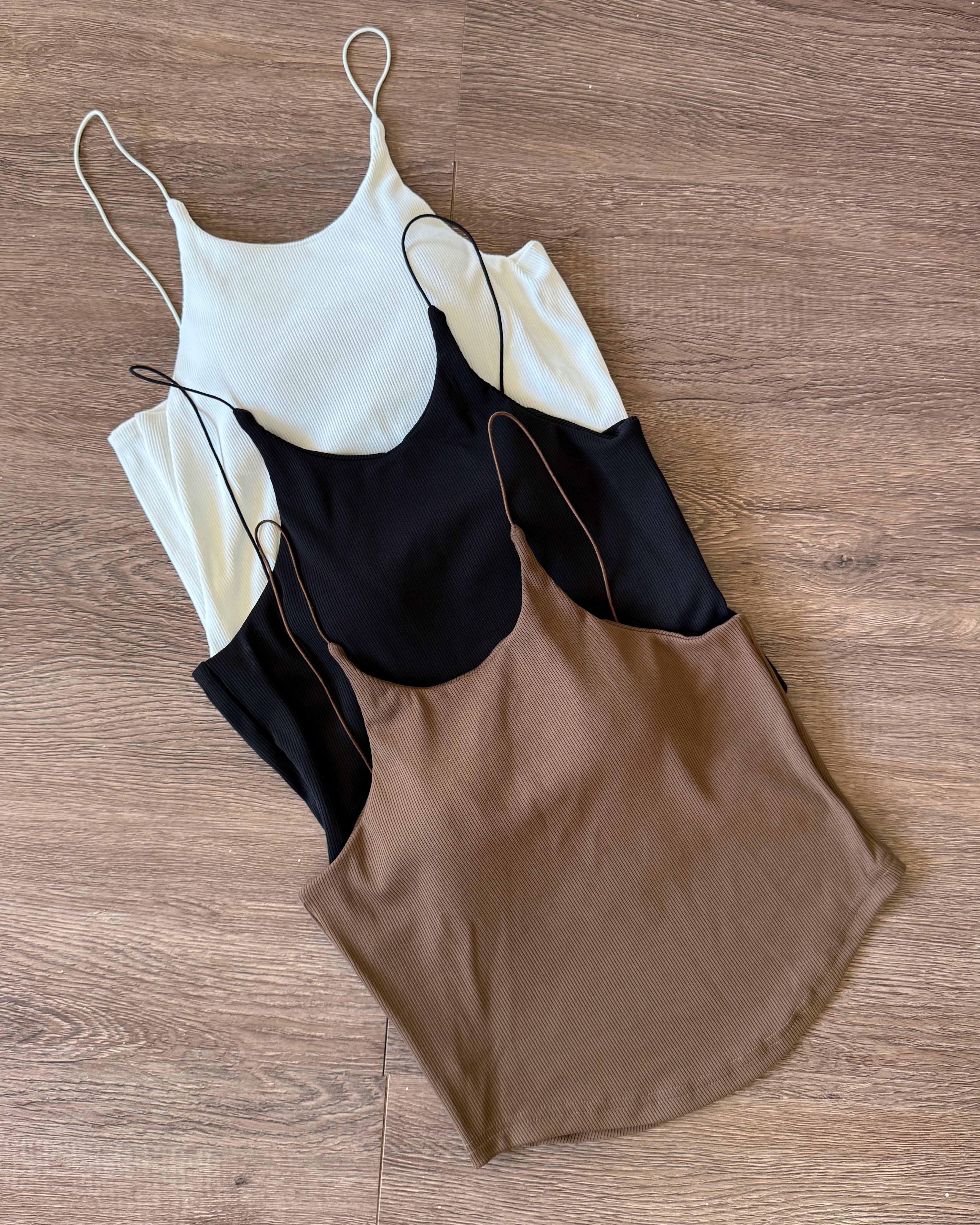 Strappy Padded Scoop Neck Cami Top Combo ( Set Of 3 )
