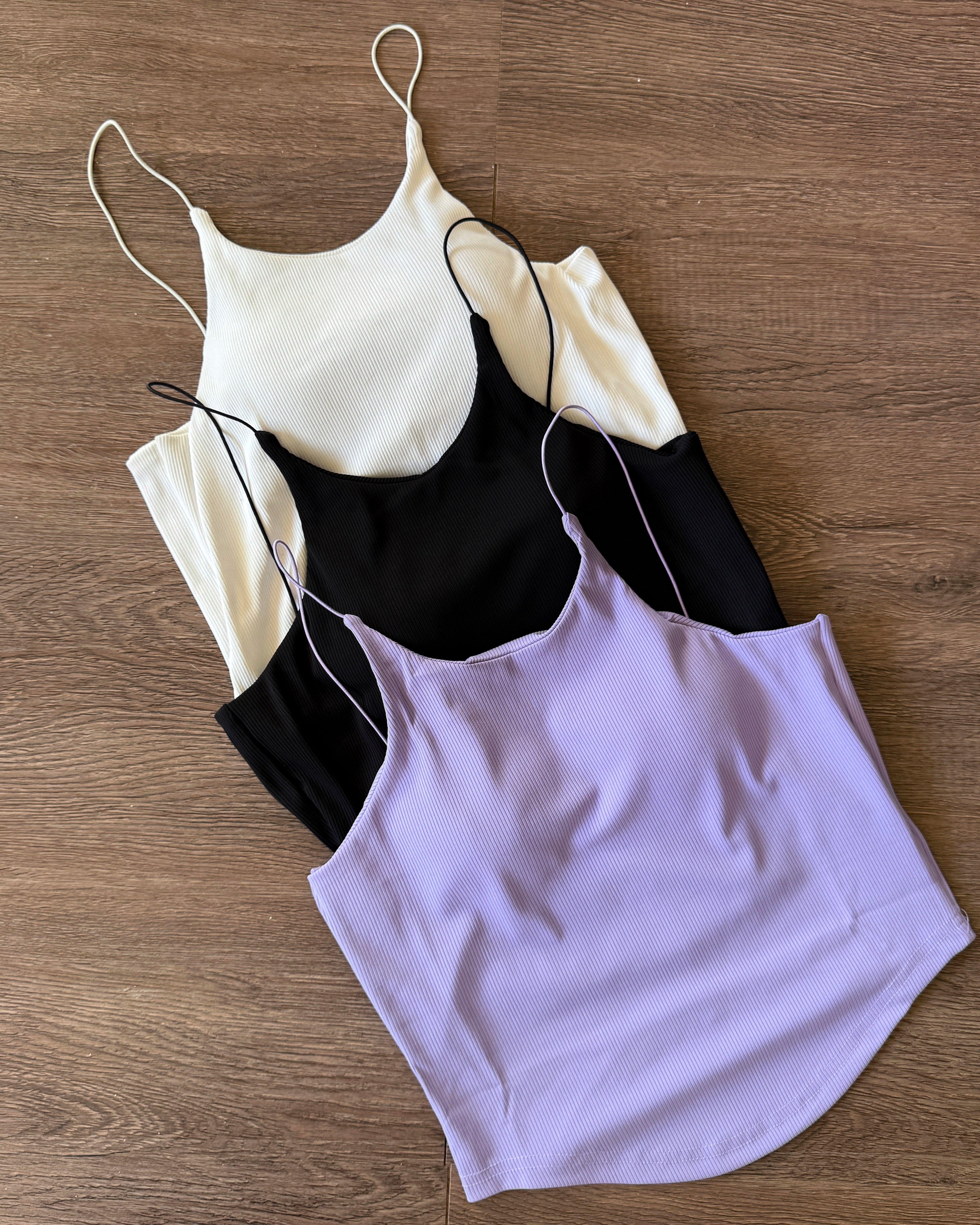Strappy Padded Scoop Neck Cami Top Combo ( Set Of 3 )