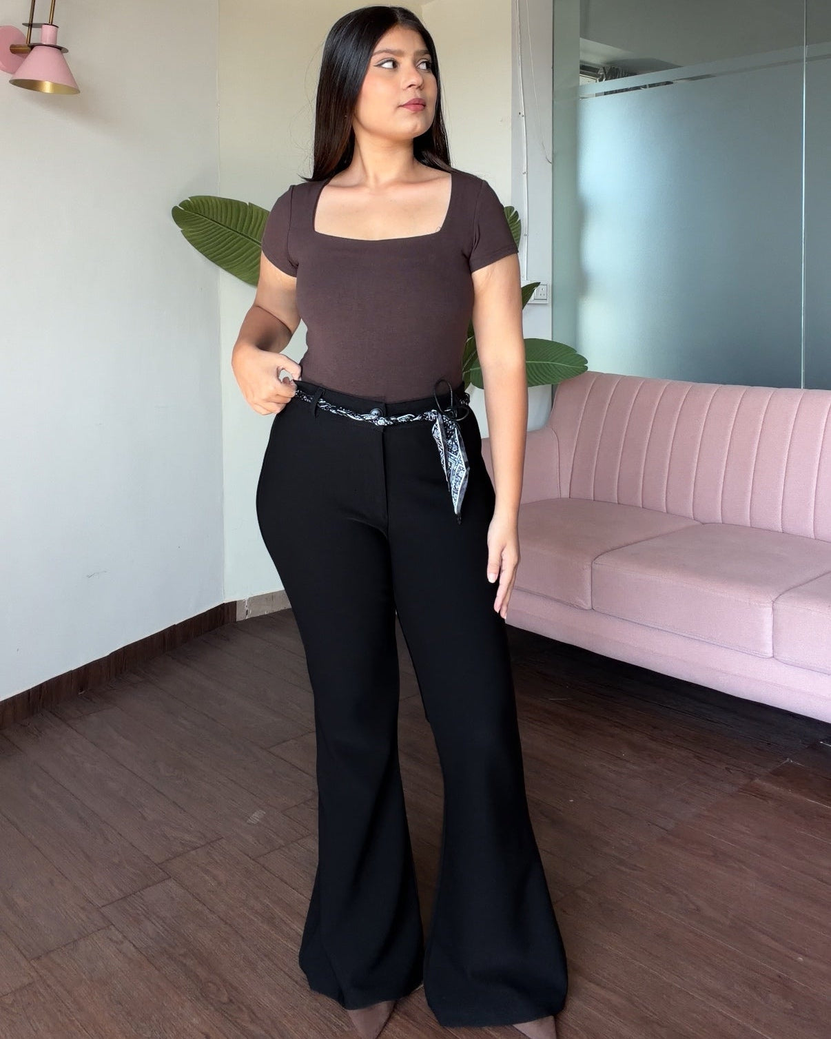 Stretchy Fit And Flared Pants