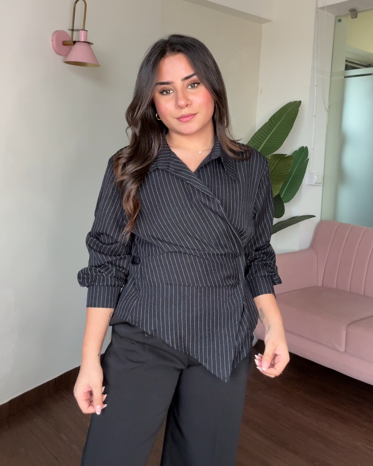 Striped Wrap Up Shirt