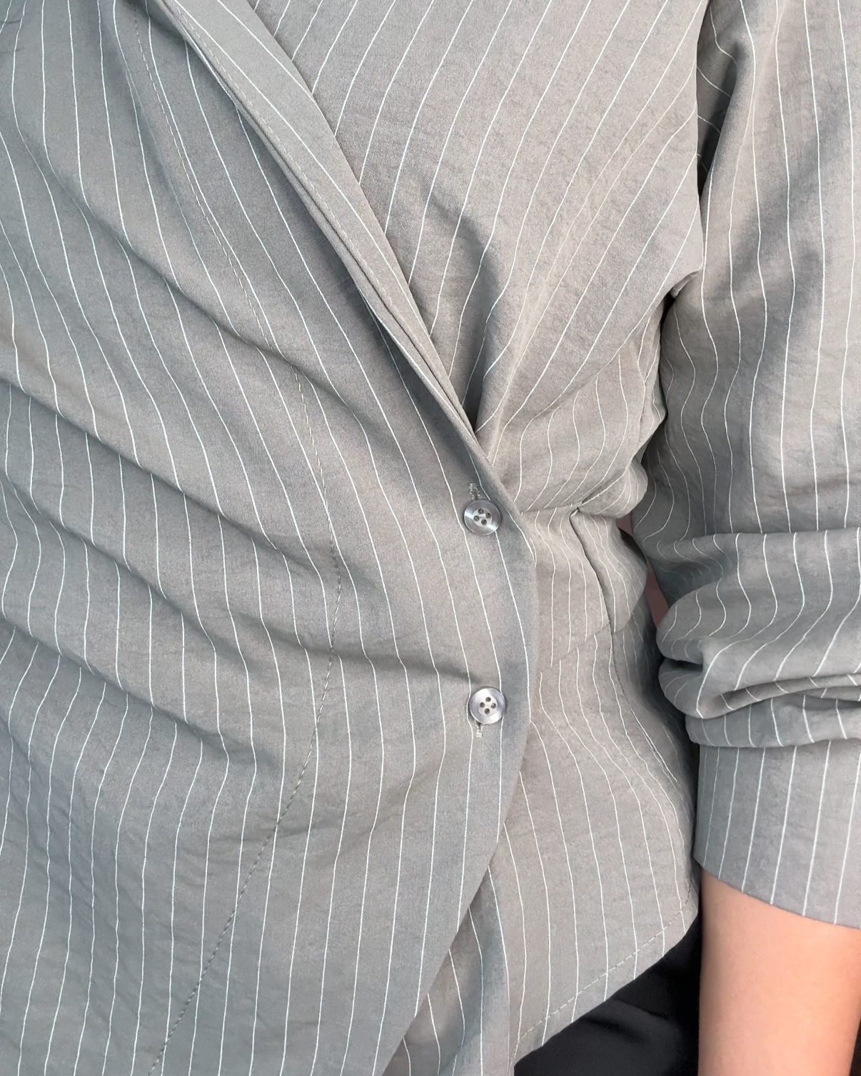 Striped Wrap Up Shirt