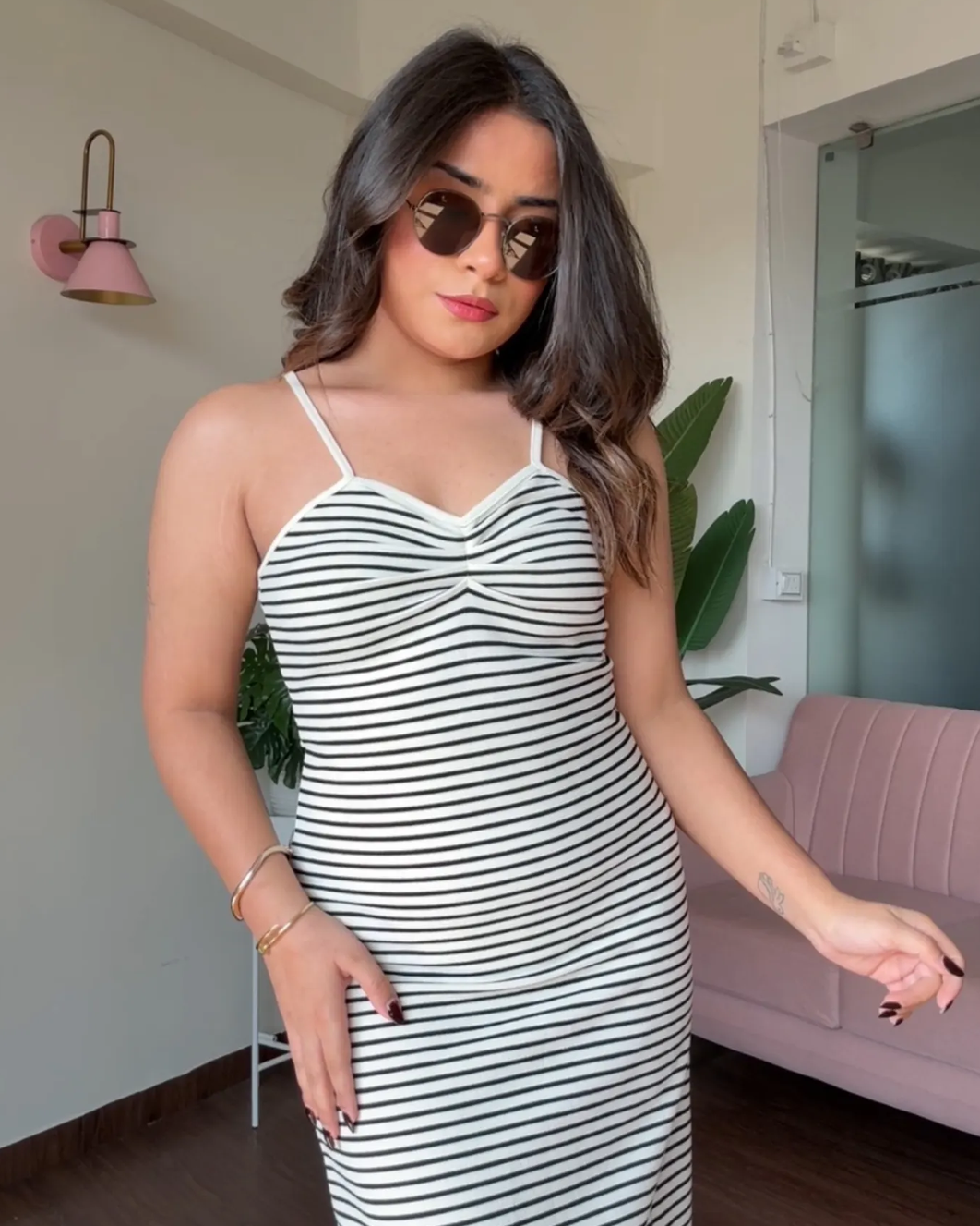 Summer Ribbed Striped Dress