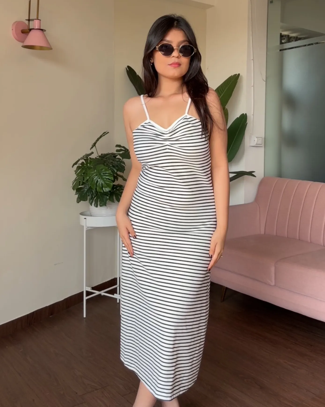 Summer Ribbed Striped Dress