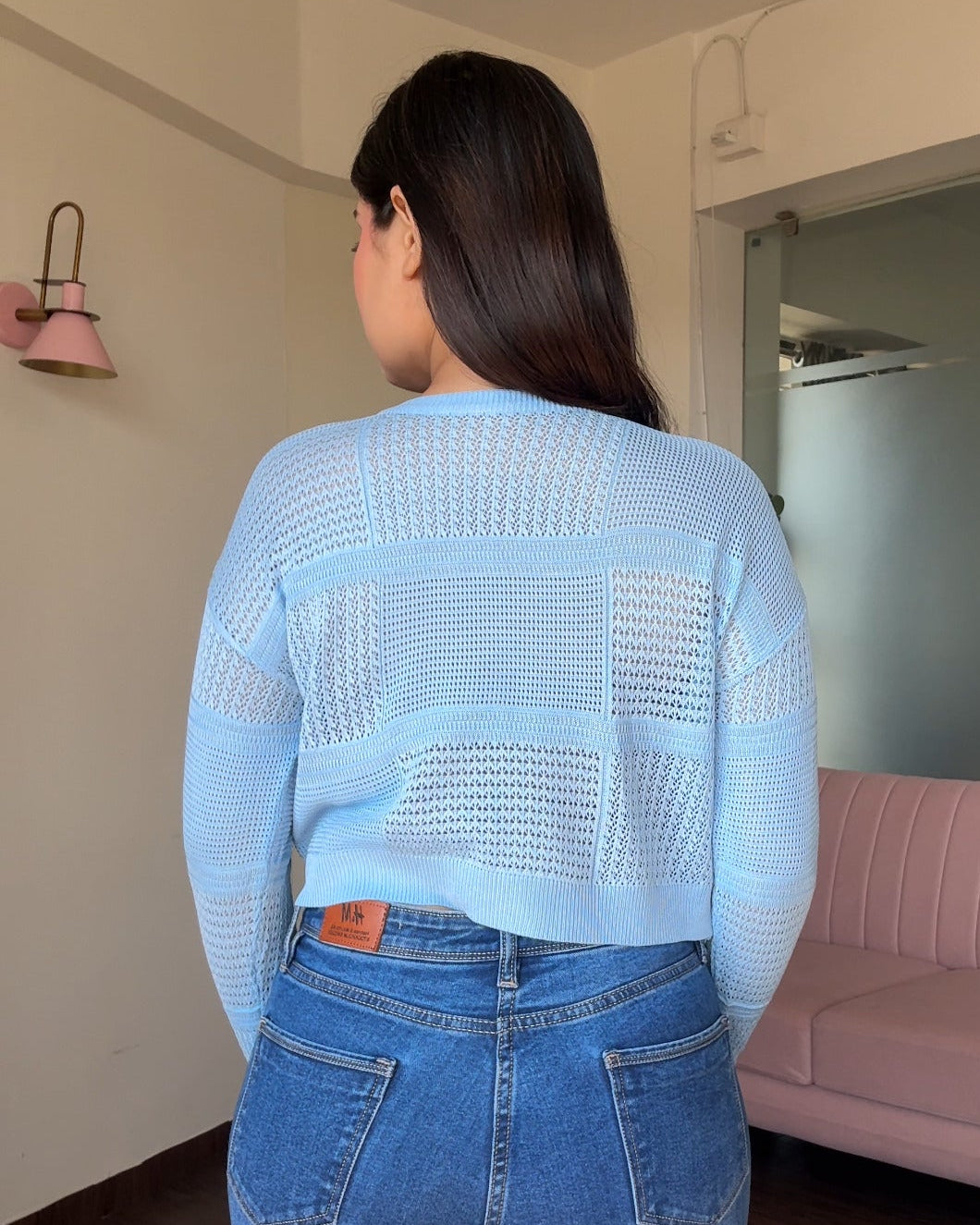 Textured Round Neck Full Sleeve Top