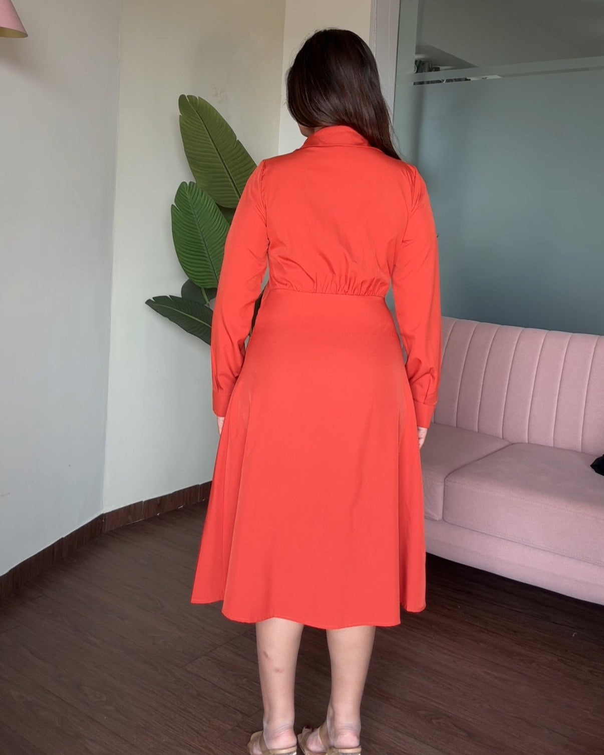 Tie Up Belted Shirt Dress