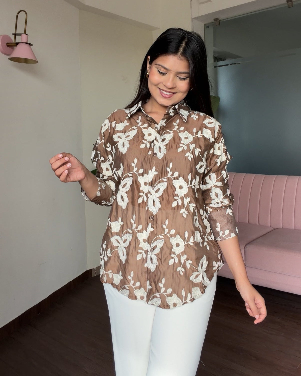 Tissue Cotton Fully Embroidered Summer Shirt