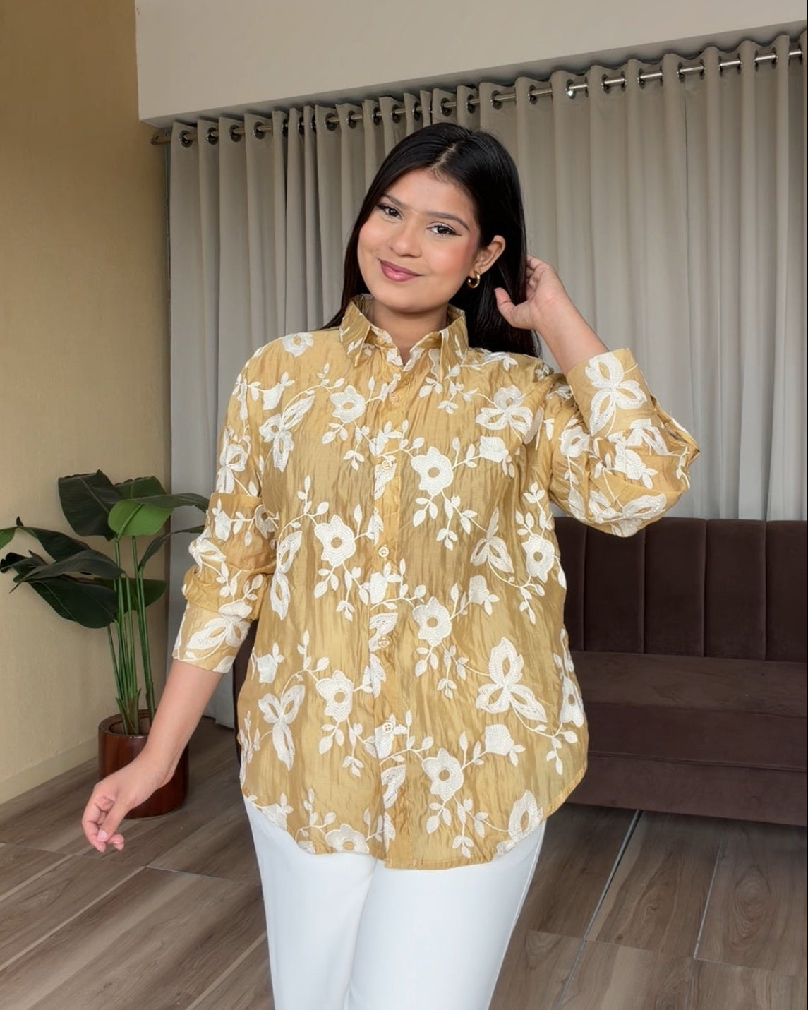 Tissue Cotton Fully Embroidered Summer Shirt