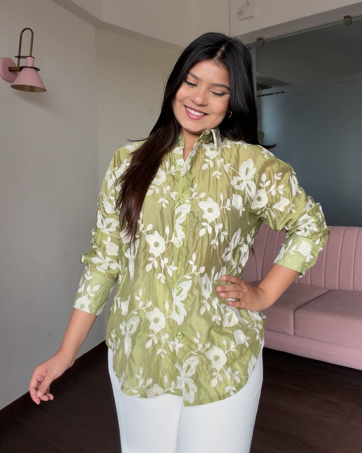 Tissue Cotton Fully Embroidered Summer Shirt