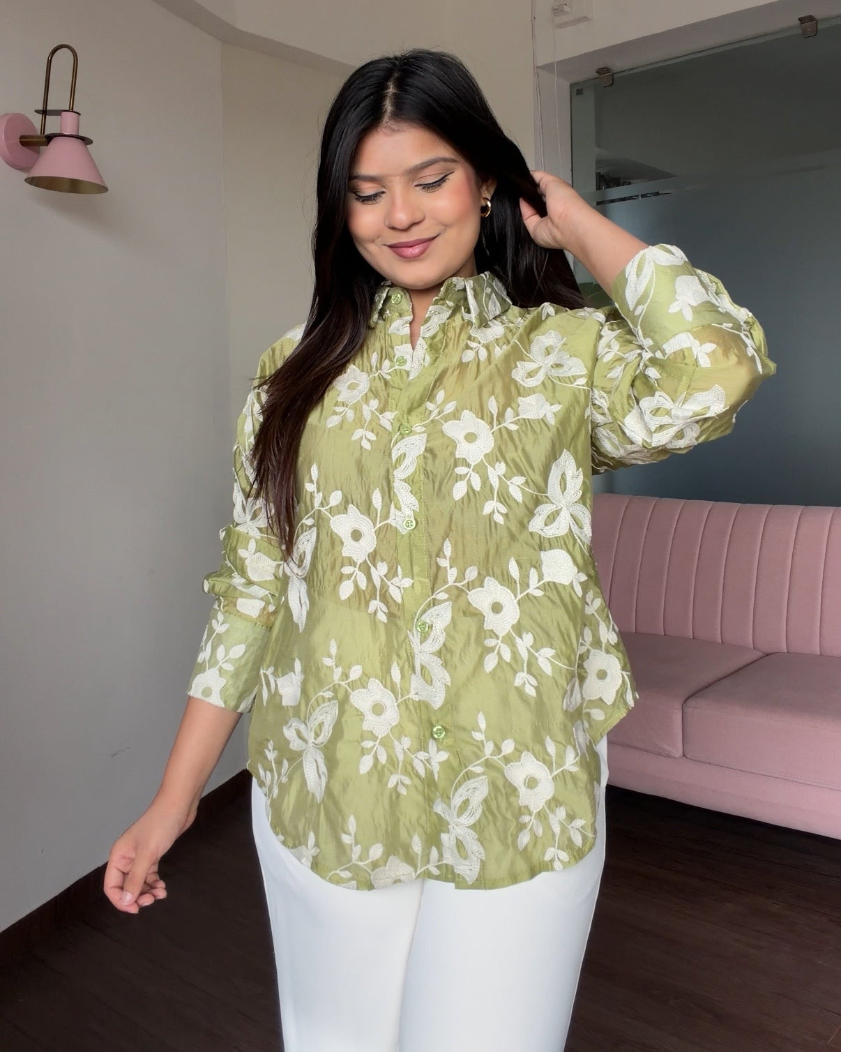 Tissue Cotton Fully Embroidered Summer Shirt