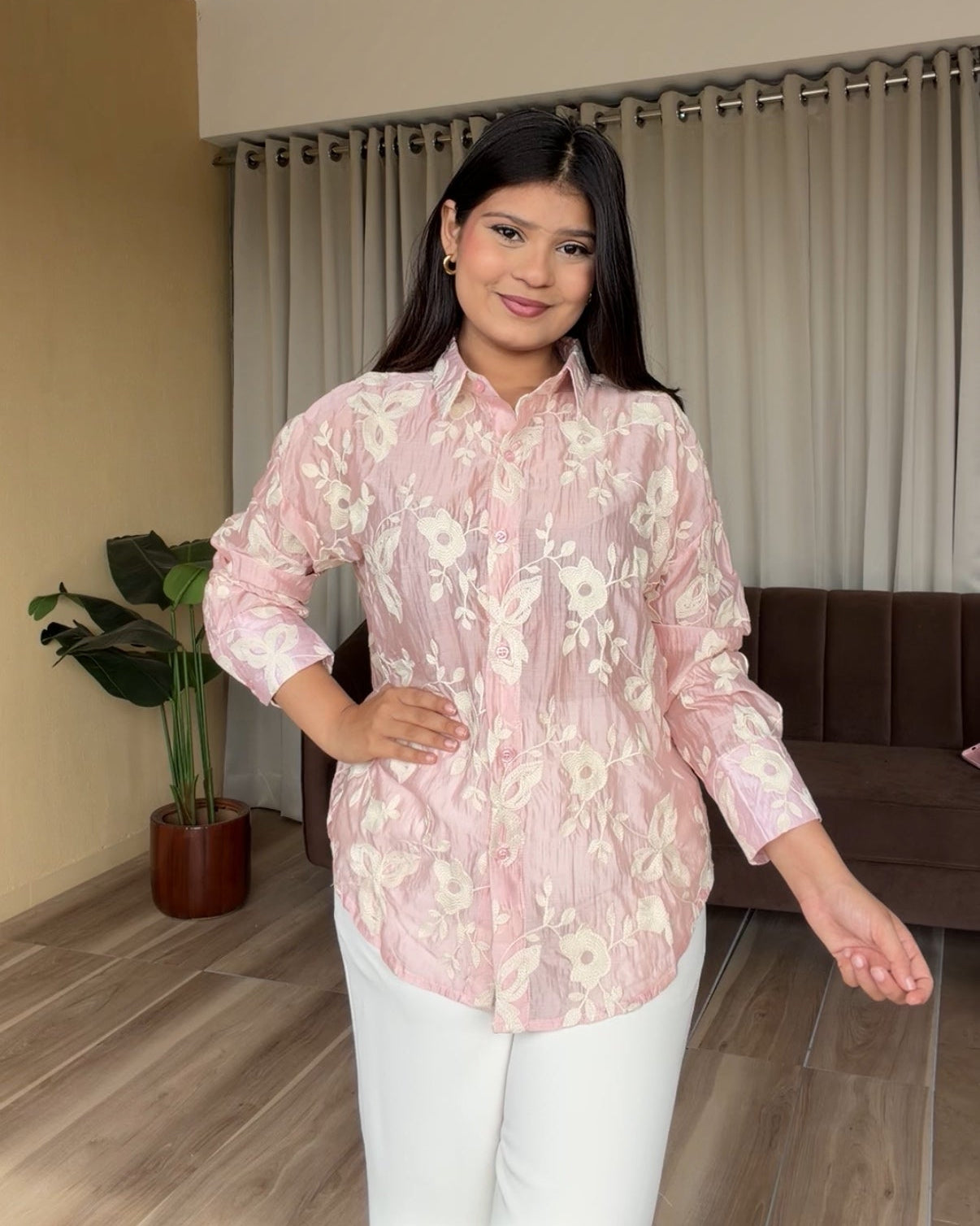 Tissue Cotton Fully Embroidered Summer Shirt