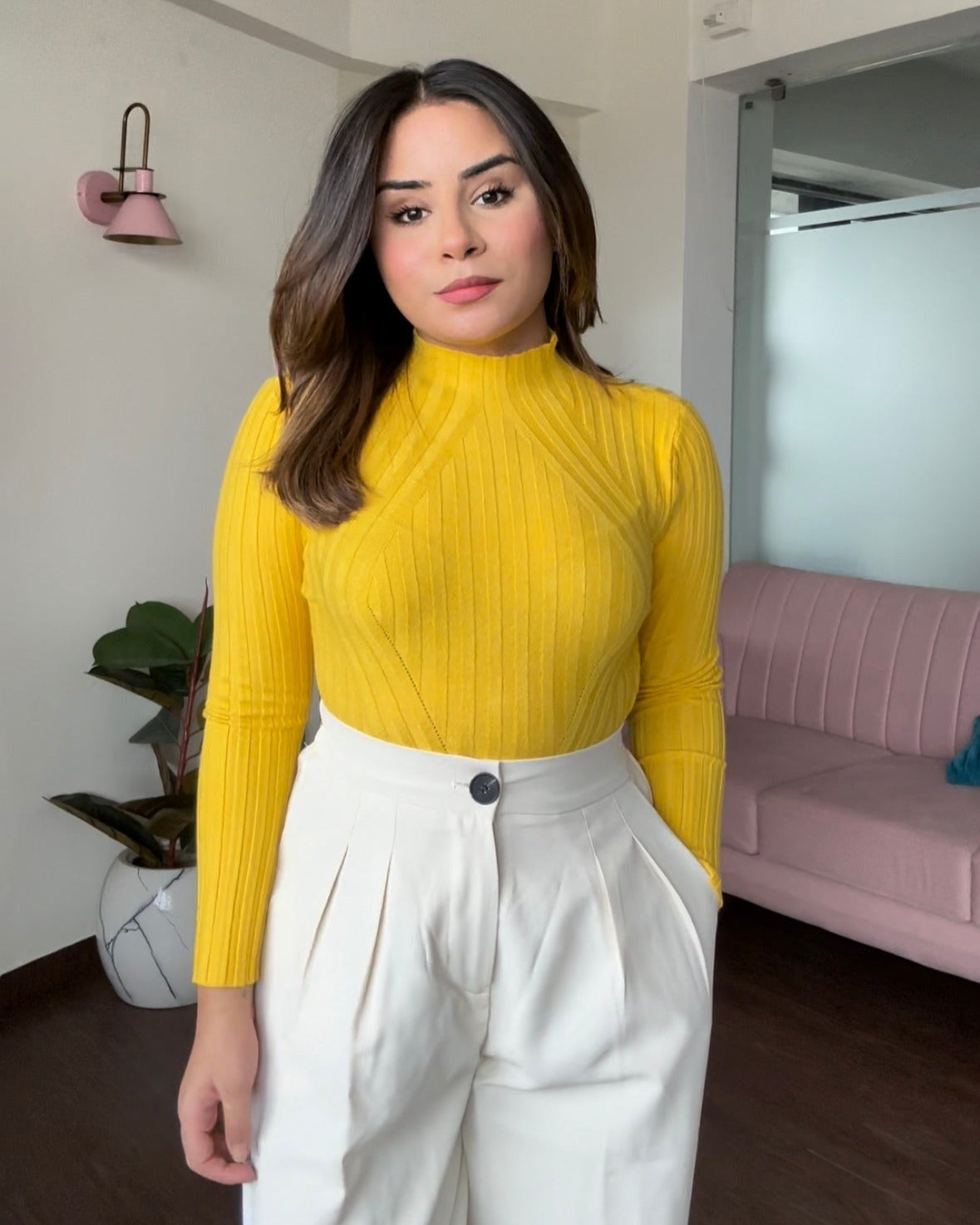 Turtleneck Textured Top