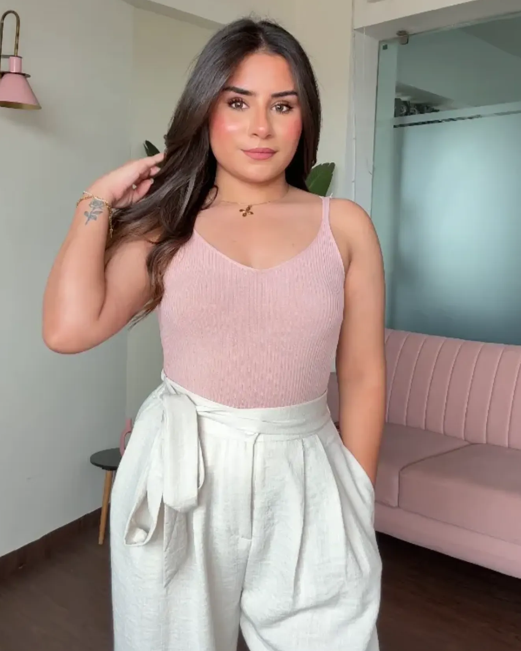 V Neck Premium Solid Cami Top