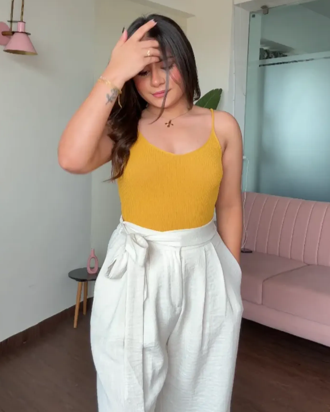 V Neck Premium Solid Cami Top