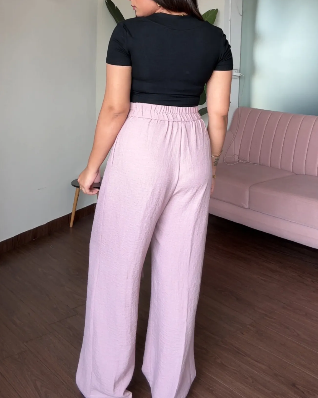 Wide Leg Pleated Linen Trousers