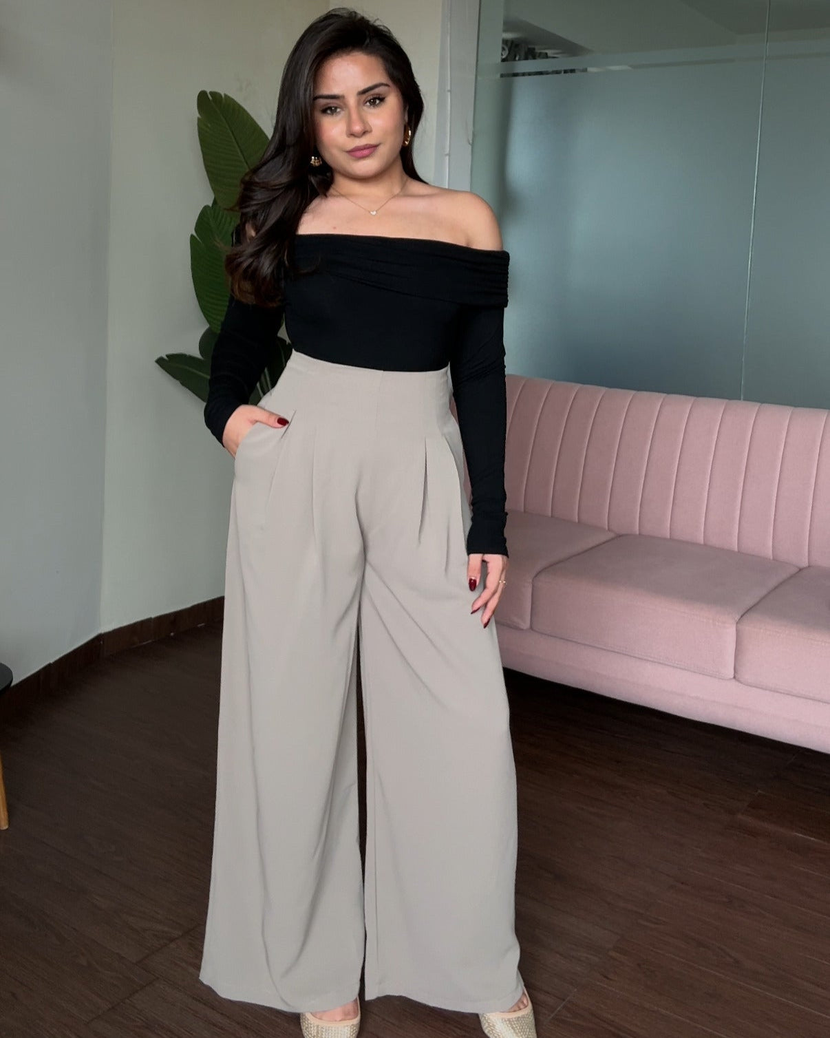 Wide Legged Pleated Korean Pants